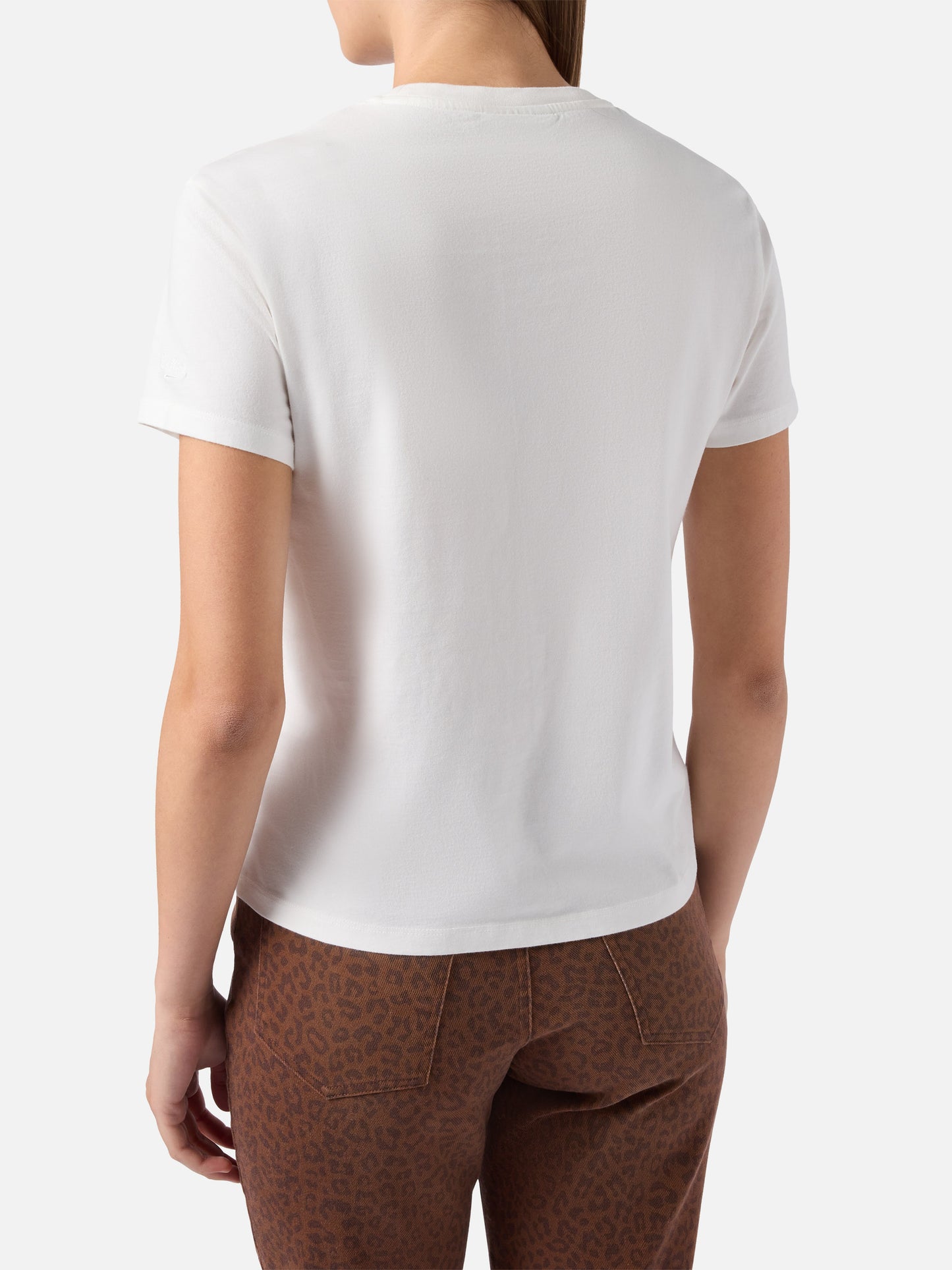 Emilie T-Shirt aus Bio-Baumwolle in Weiß mit Fatemi-Santa-Stickerei