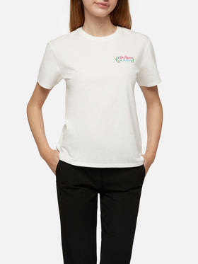 Winter cotton t-shirt Emilie with Ci beviamo al cenone embroidery | INSULTI LUMINOSI SPECIAL EDITION - MC2 Saint Barth