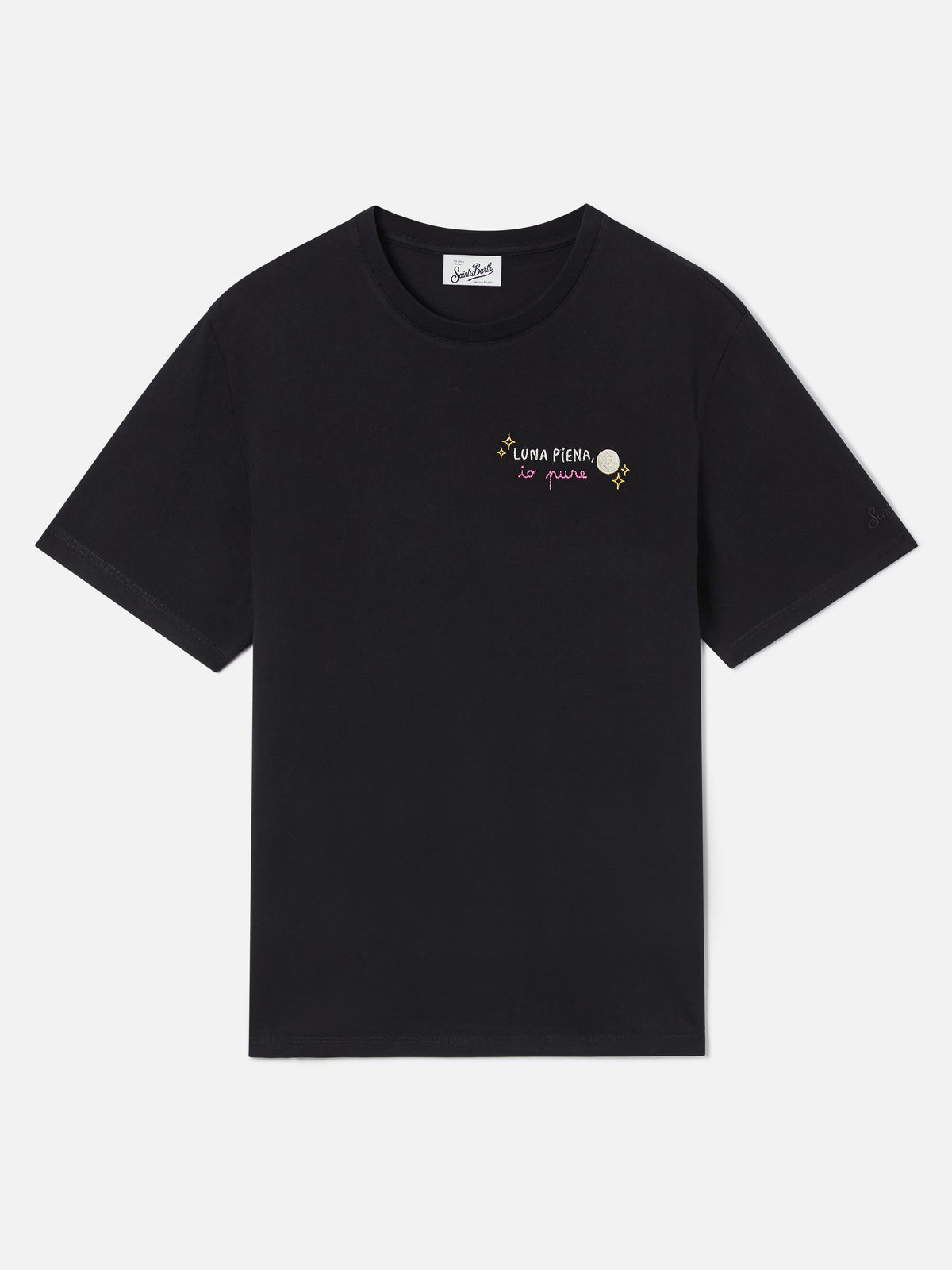Camiseta negra Emilie con bordado Luna Piena 