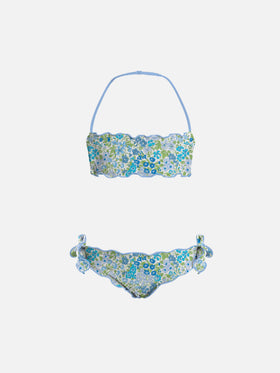 Girl Joanna Luise print bandeau classic bikini Emy | MADE WITH LIBERTY FABRIC - MC2 Saint Barth