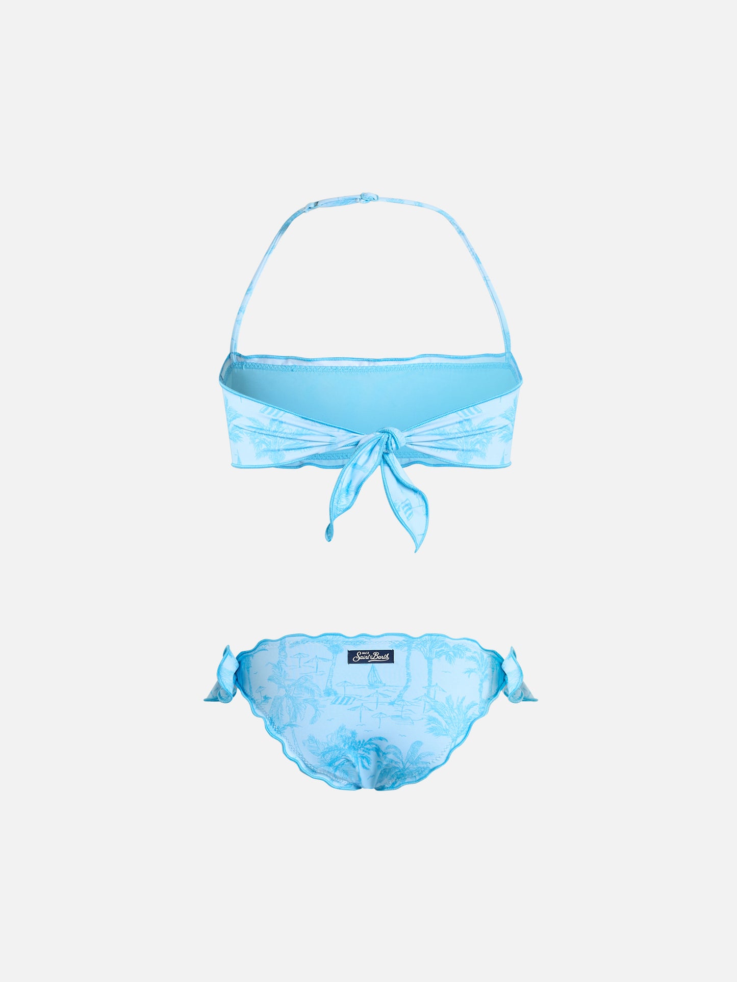 Girl classic bandeau bikini Emy with toile de jouy print - MC2 Saint Barth