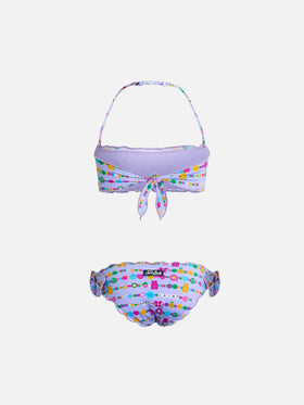 Girl classic bandeau bikini Emy with bracelets print - MC2 Saint Barth