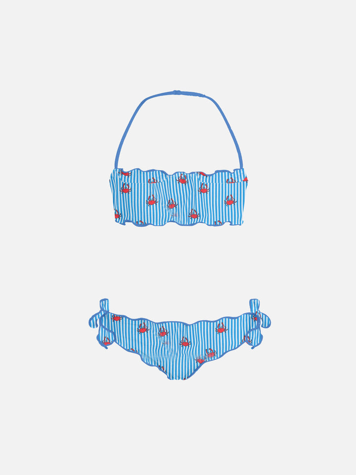 Girl classic bandeau bikini Emy with crab print - MC2 Saint Barth
