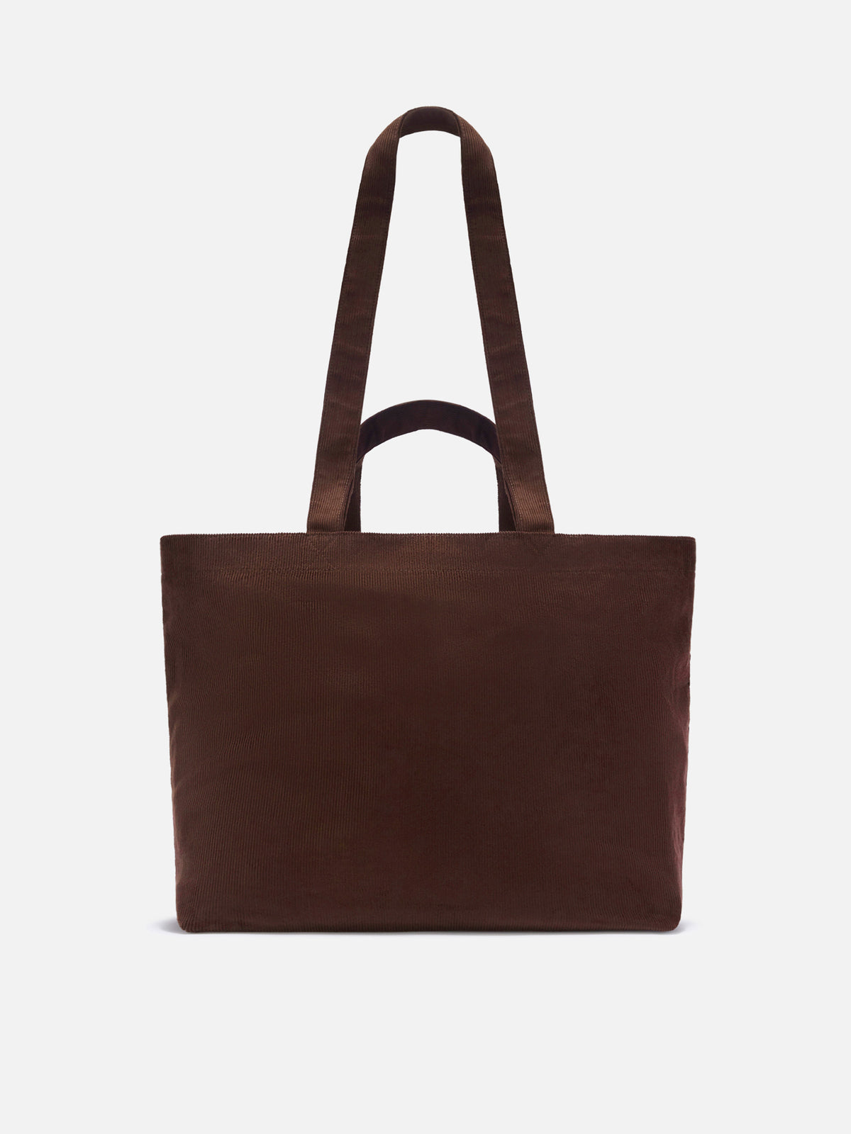 Sac tote Essential en velours côtelé marron avec logo brodé 