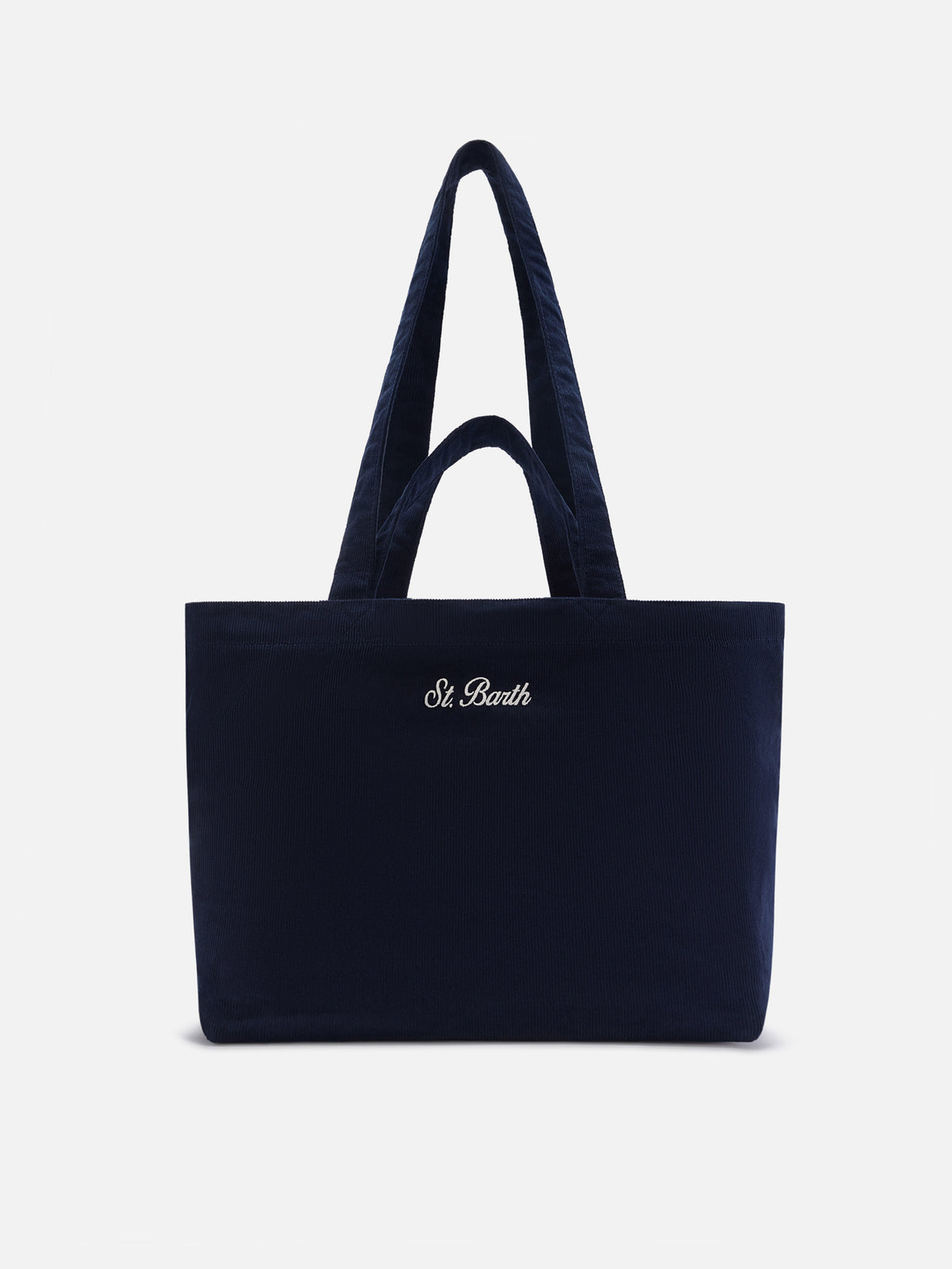 Sac tote Essential en velours côtelé blue avec broderie du logo 