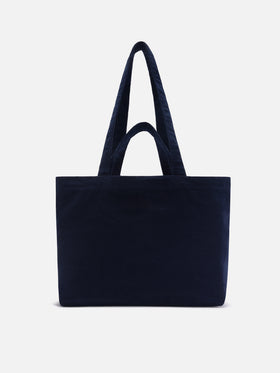 Sac tote Essential en velours côtelé blue avec broderie du logo 