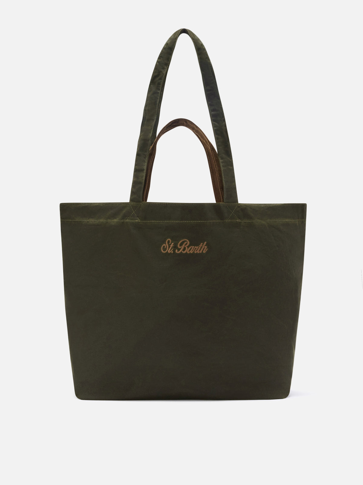 Essential gewachste tote-Tasche in Military Green mit Logostickerei 