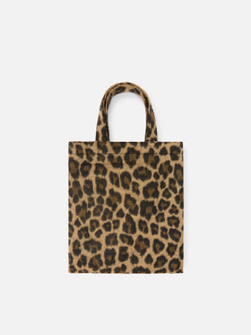 Sac Mini Essential en feutre tote avec imprimé léopard 