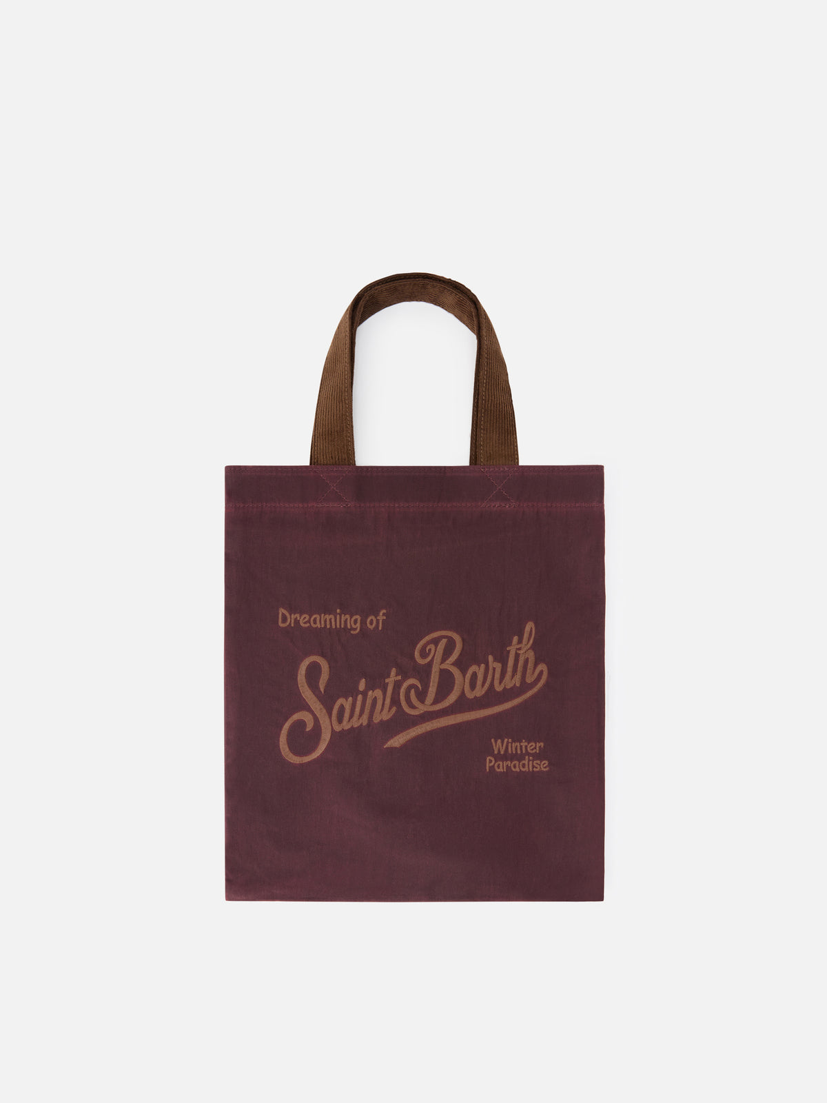 Bordeaux Mini Essential gewachste Tasche tote mit gesticktem Logo 