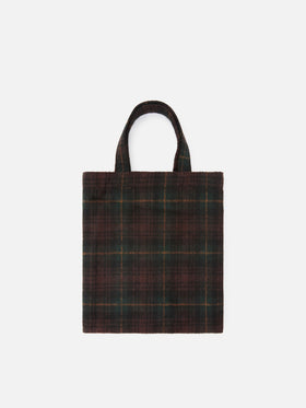 Shopper Mini Essential in misto lana con motivo tartan
