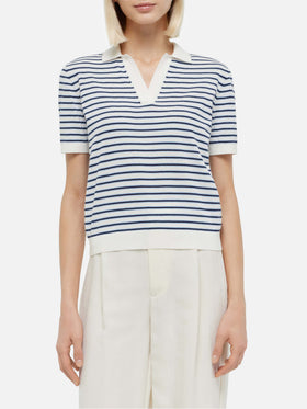 Blue striped knitted polo Evonne - MC2 Saint Barth