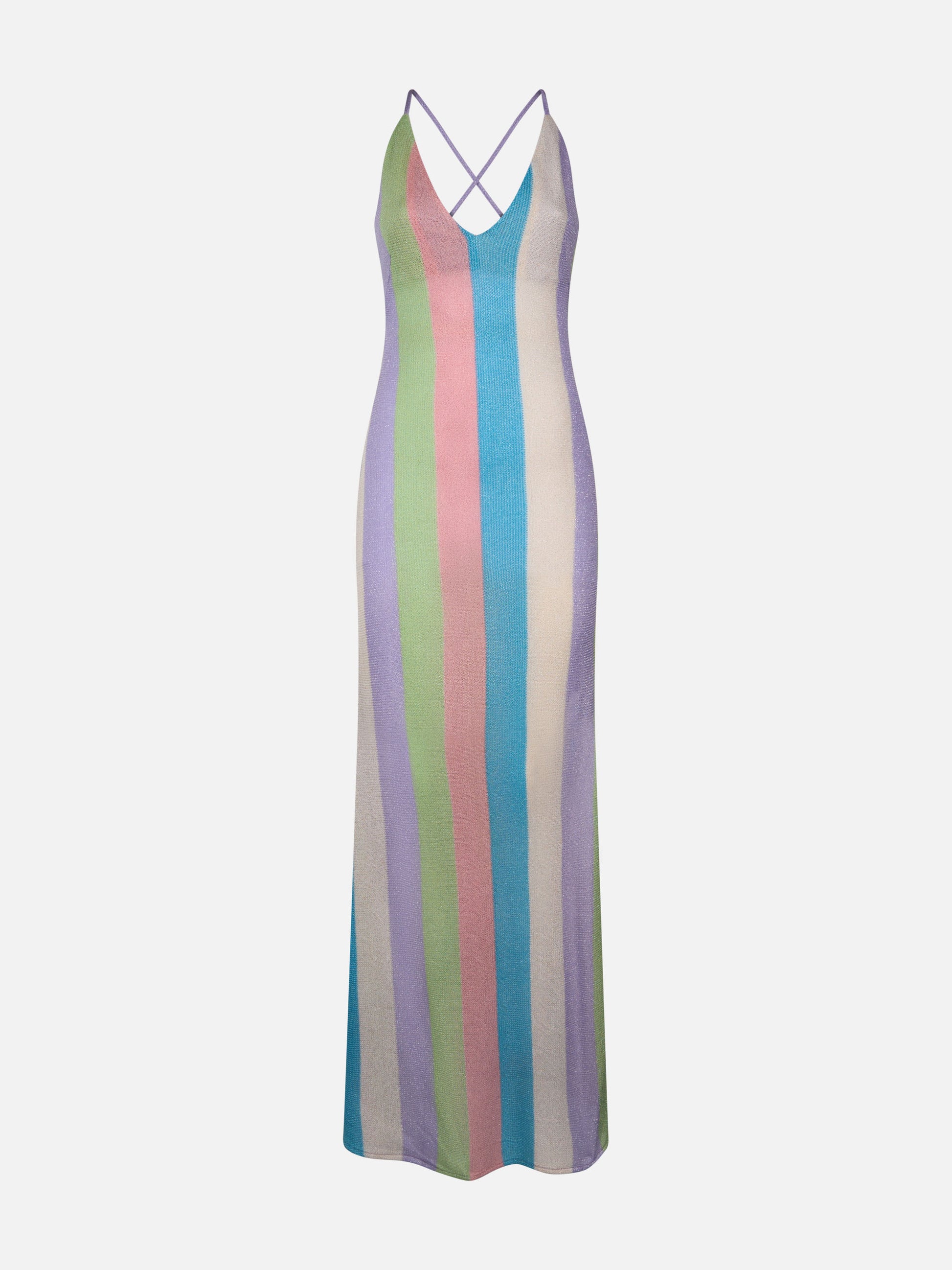 Woman raschel knit striped slip dress Eydis - MC2 Saint Barth