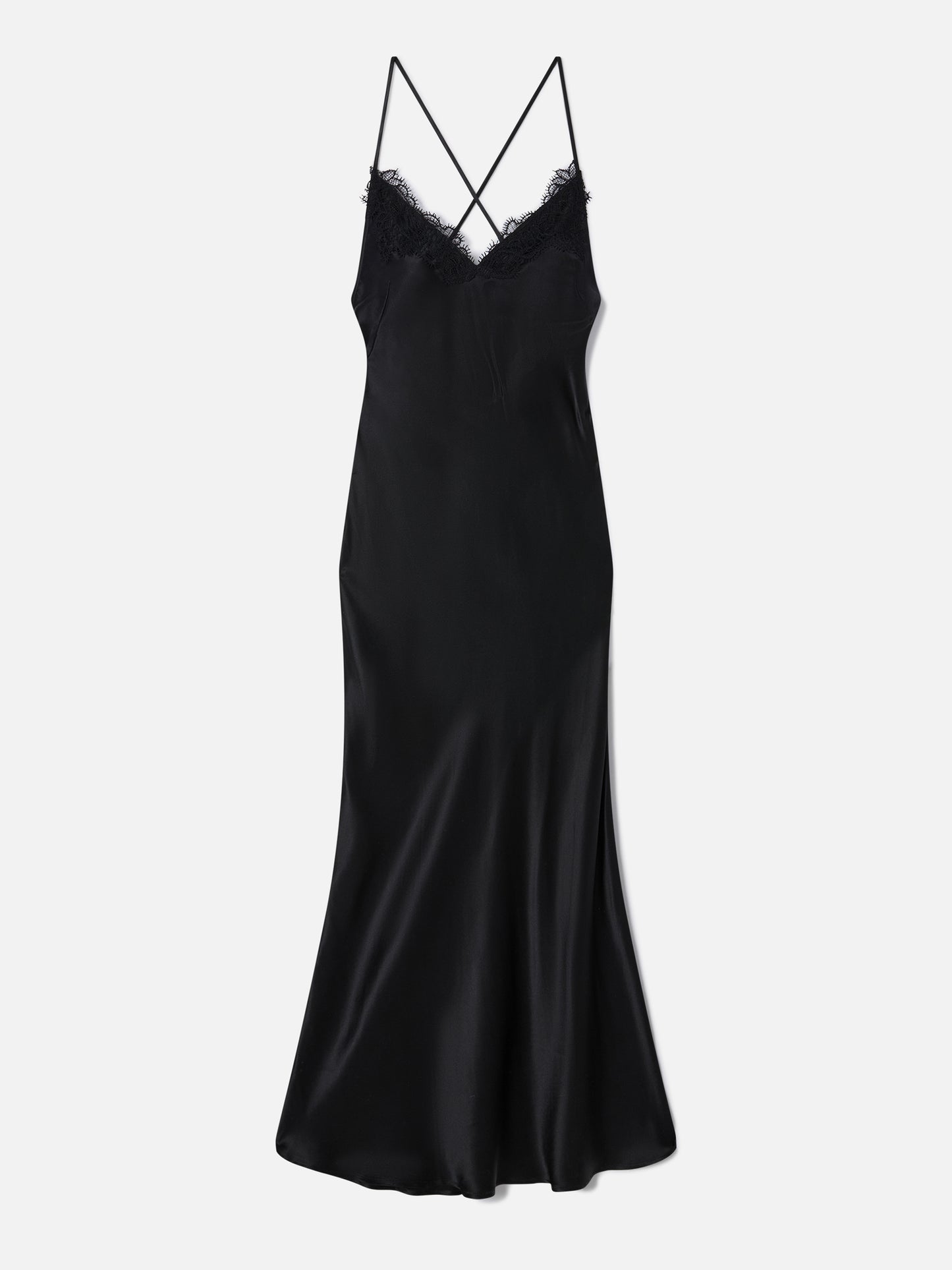Eydis satin slip dress in black