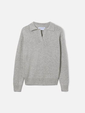 Pull Eze gris chiné avec col polo 