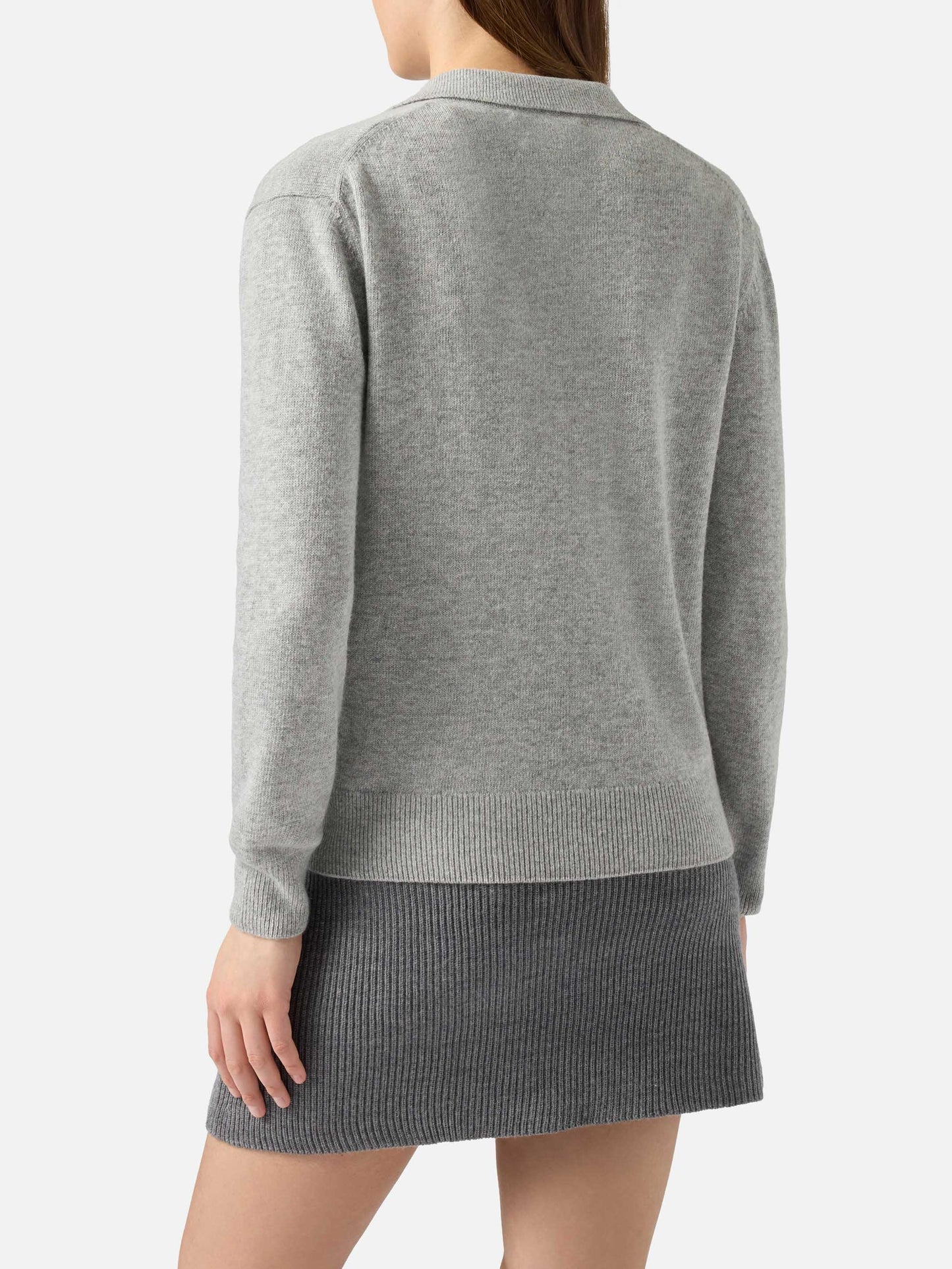Pull Eze gris chiné avec col polo 