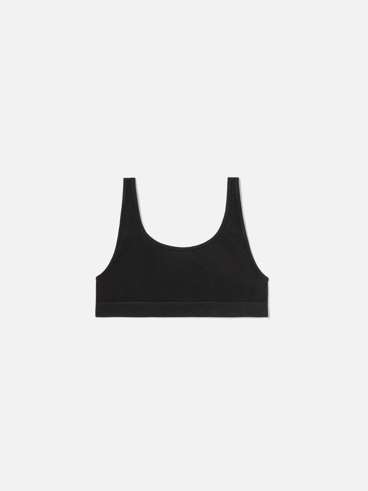 Top sportivo Fify nero in tessuto tecnico elasticizzato