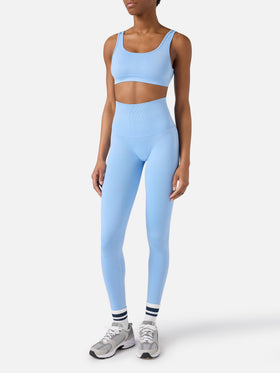 Light blue technical fabric Fify sports top with contrast trim