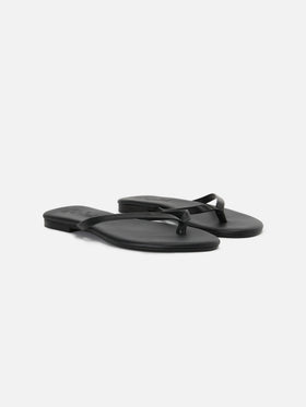 Chanclas Essentials de piel auténtica en negro 