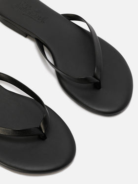 Chanclas Essentials de piel auténtica en negro 