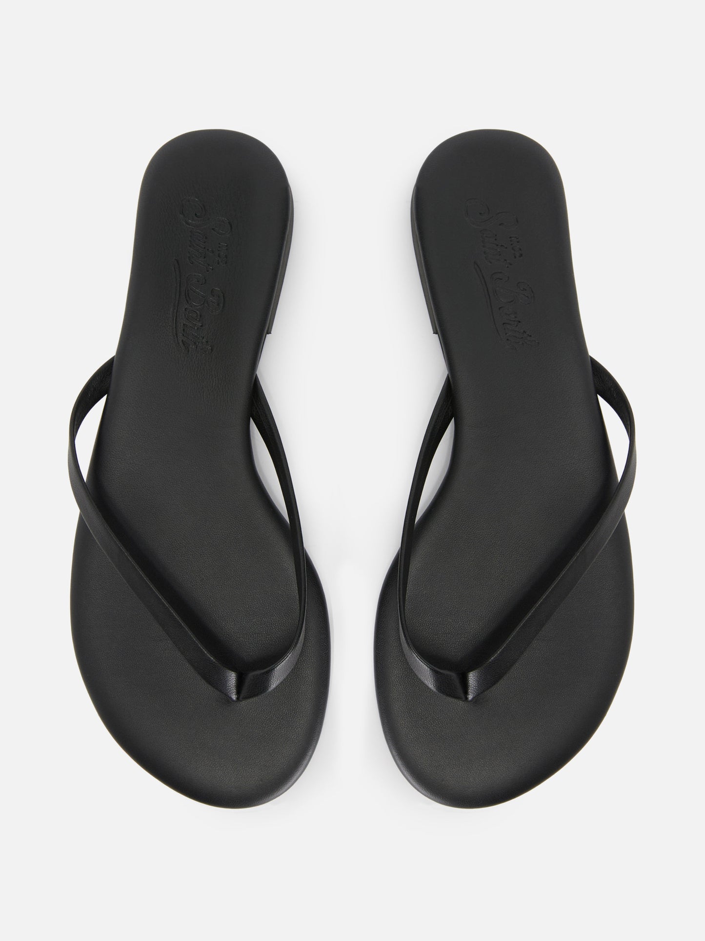 Chanclas Essentials de piel auténtica en negro 