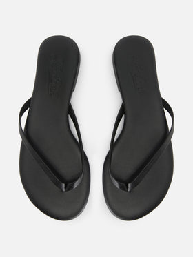 Chanclas Essentials de piel auténtica en negro 