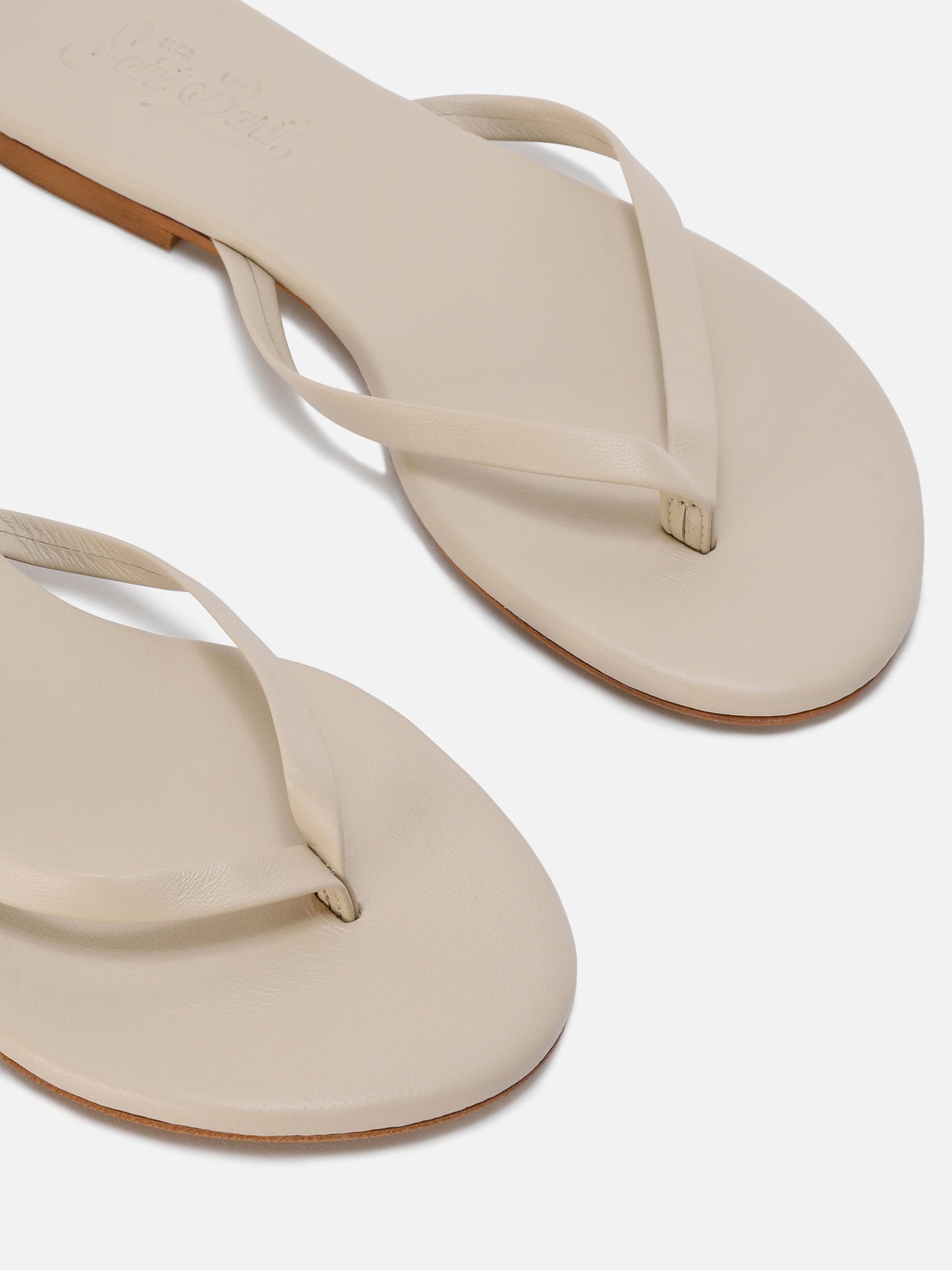 Chanclas Essentials de piel auténtica en rosa empolvado 
