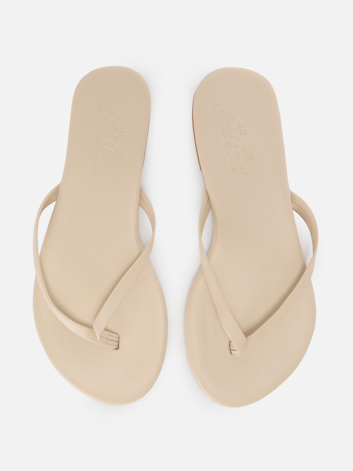 Chanclas Essentials de piel auténtica en rosa empolvado 