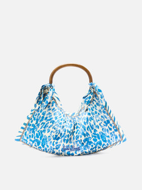 Borsa Foulard in seta con manico in legno e fantasia animalier