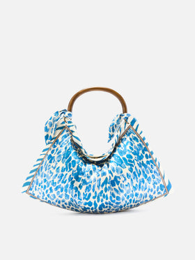 Borsa Foulard in seta con manico in legno e fantasia animalier