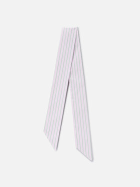 Foulard Band in cotone a righe rosa e verde