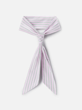 Foulard Band in cotone a righe rosa e verde