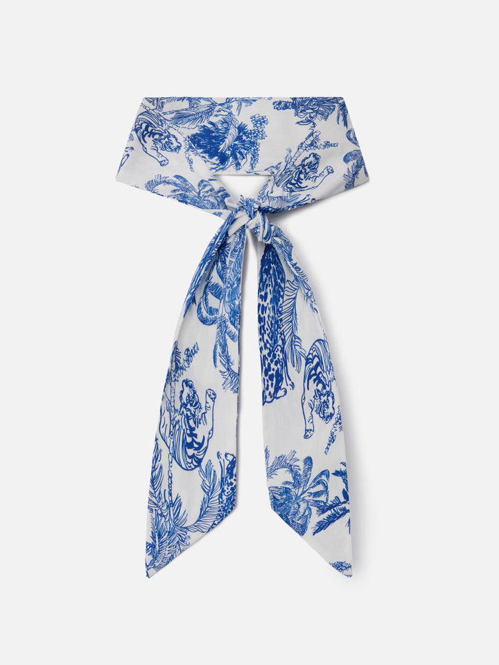 Foulard Band in cotone con stampa toile de Jouy