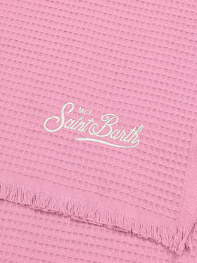 Pink honeycomb cotton FoutaSac beach towel - MC2 Saint Barth