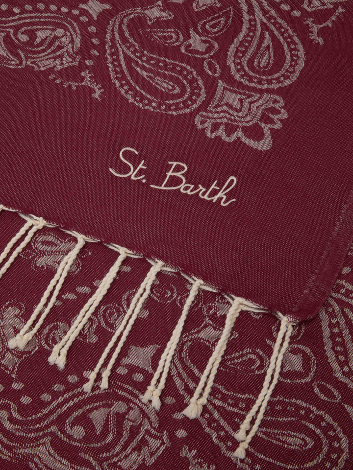 Foutas cotton beach towel with bandana jacquard