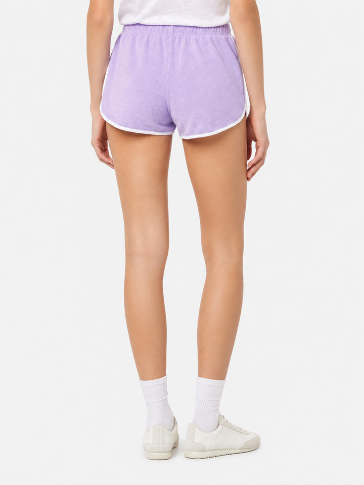 Terry Francine pull up shorts with piping