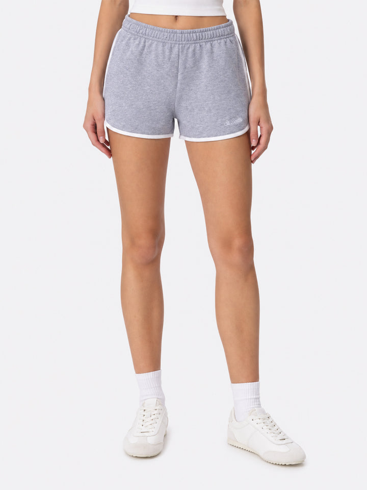 Short Francine in cotone con piping a contrasto
