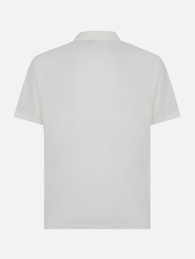 White linen buttonless polo shirt Fraser - MC2 Saint Barth