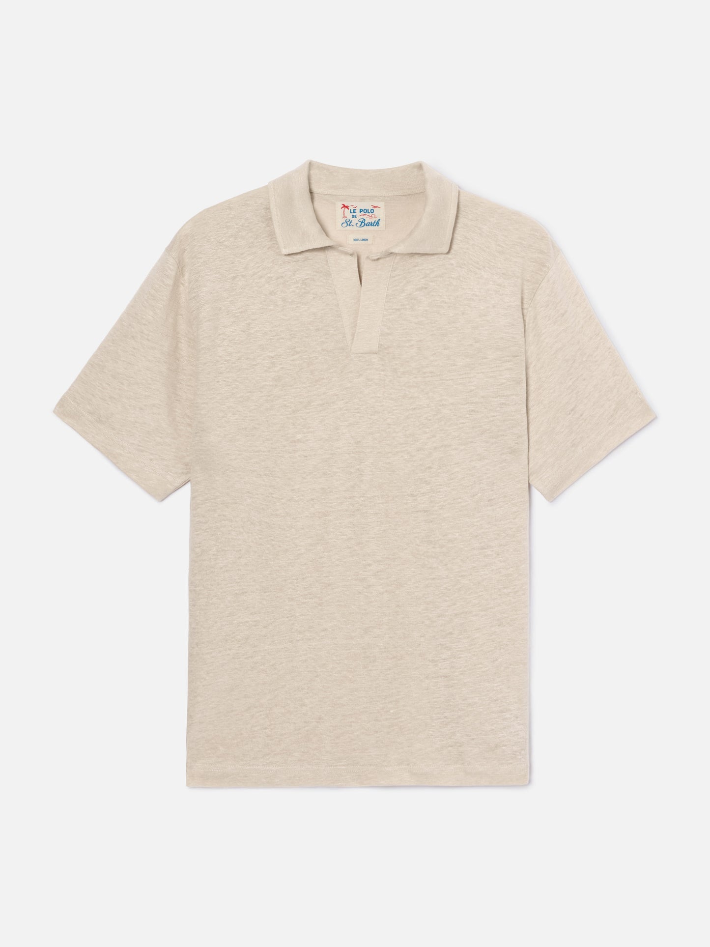 Polo Fraser beige en pur lin 