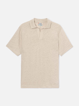 Polo Fraser beige en pur lin 