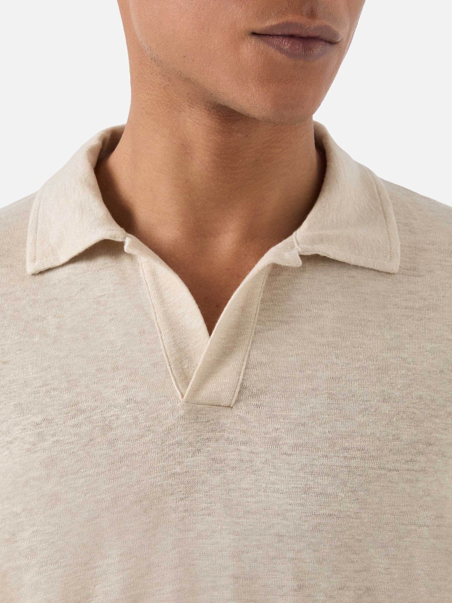 Polo Fraser beige en pur lin 
