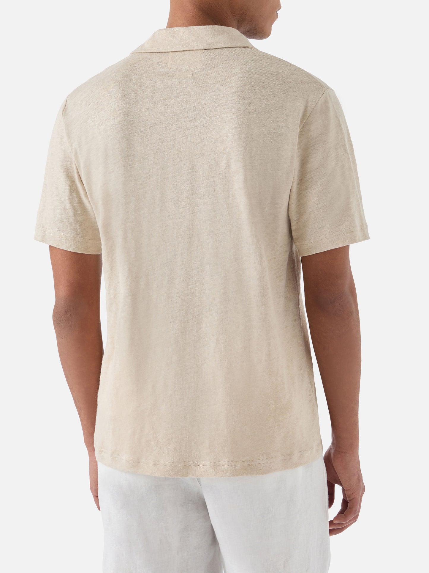 Polo Fraser beige en pur lin 