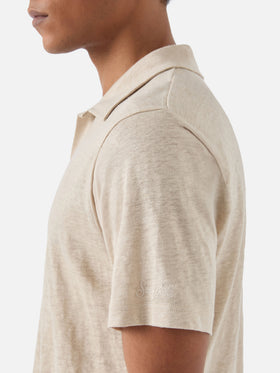 Polo Fraser beige en pur lin 