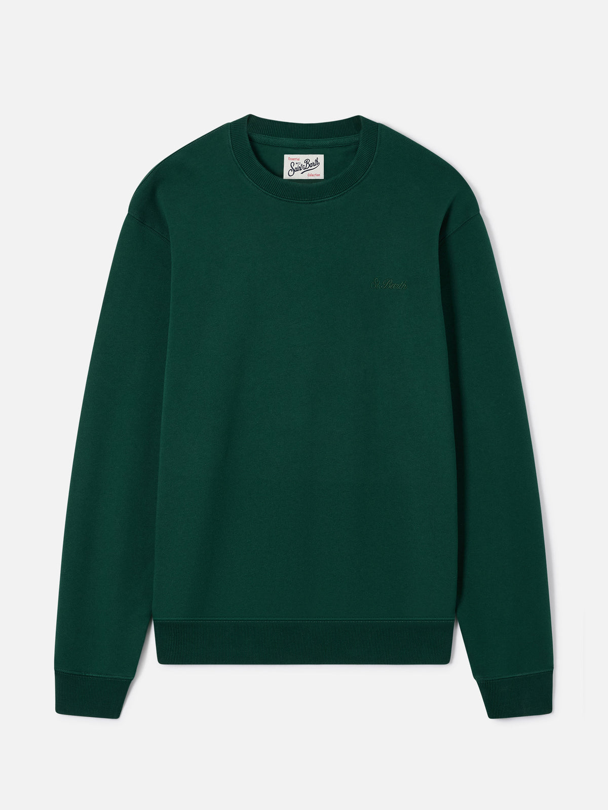 Felpa Fourseason verde british in cotone con ricamo logo