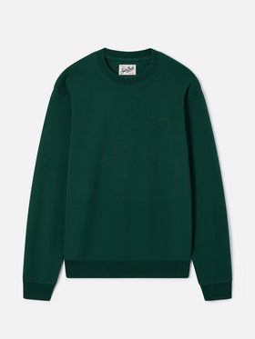 Felpa Fourseason verde british in cotone con ricamo logo