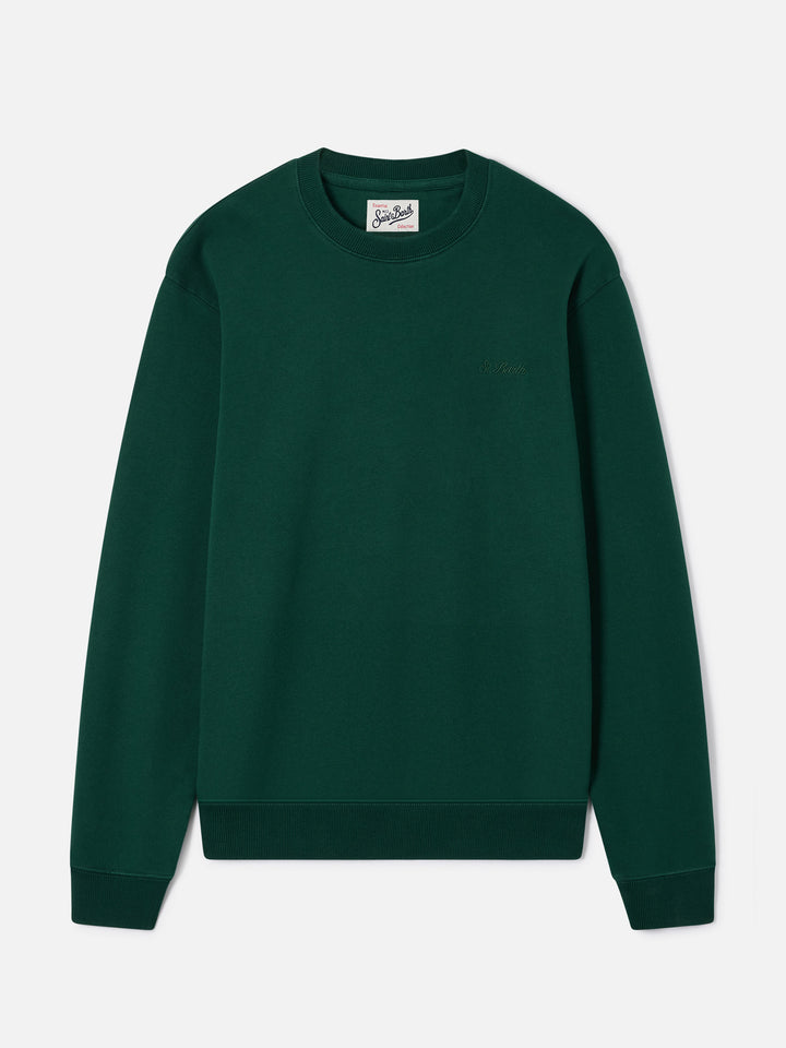 Sudadera de cuello redondo Fourseason en algodón verde 