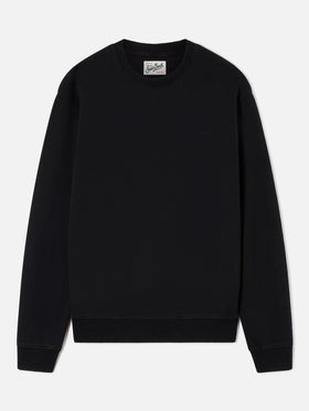 Fourseason Rundhals-Sweatshirt aus schwarzer Baumwolle 