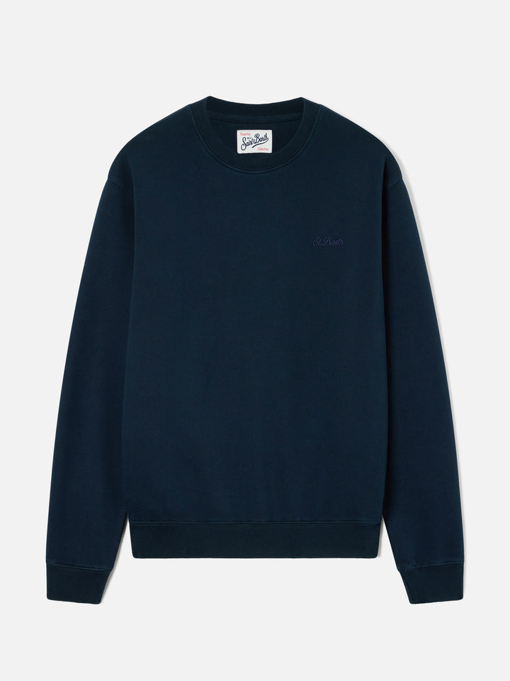 Marineblaues blue Fourseason Baumwoll-Sweatshirt mit Logostickerei 