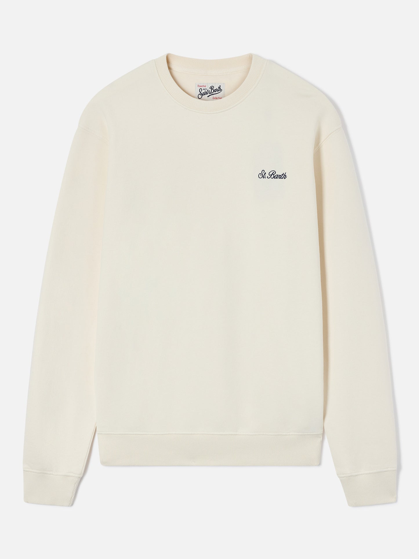 Sudadera Fourseason con cuello redondo en algodón blanco marfil 