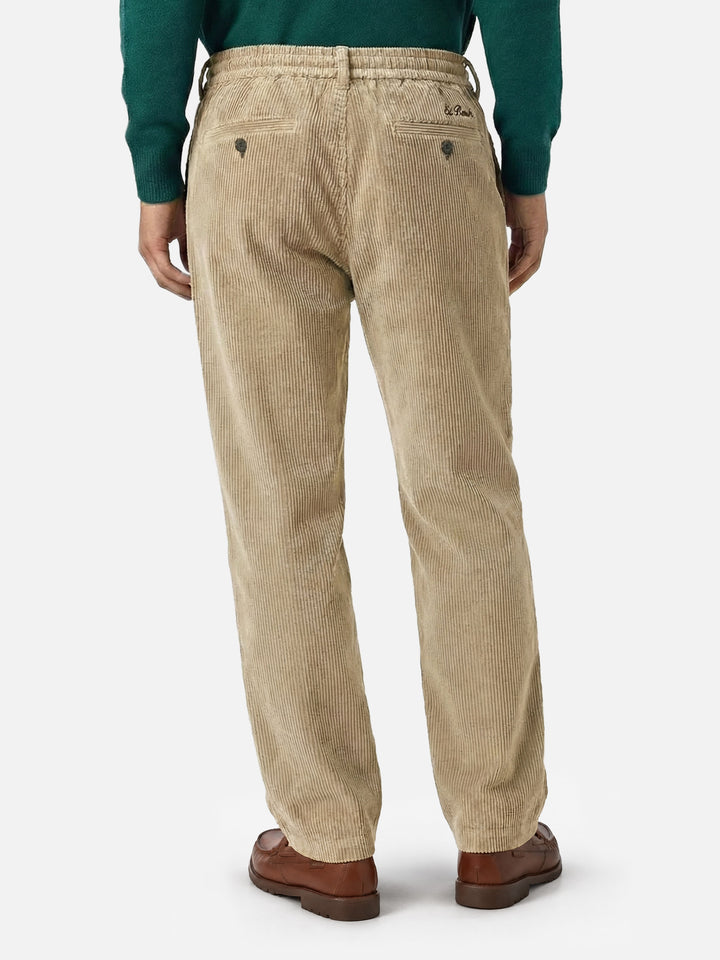 Pantaloni Fuji Pocket beige in velluto a coste