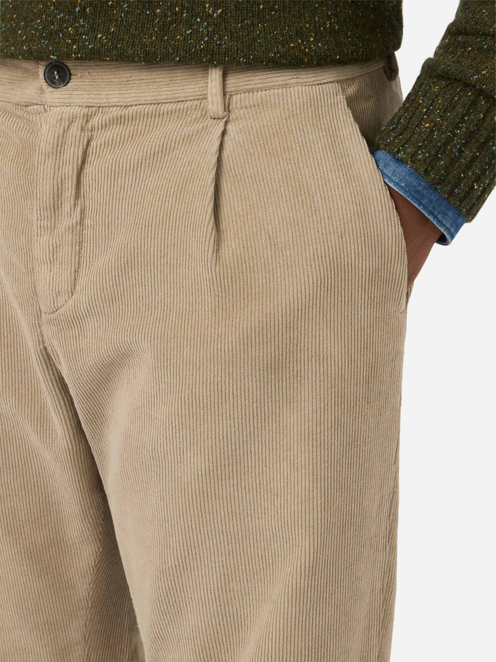 Beige Fuji corduroy trousers